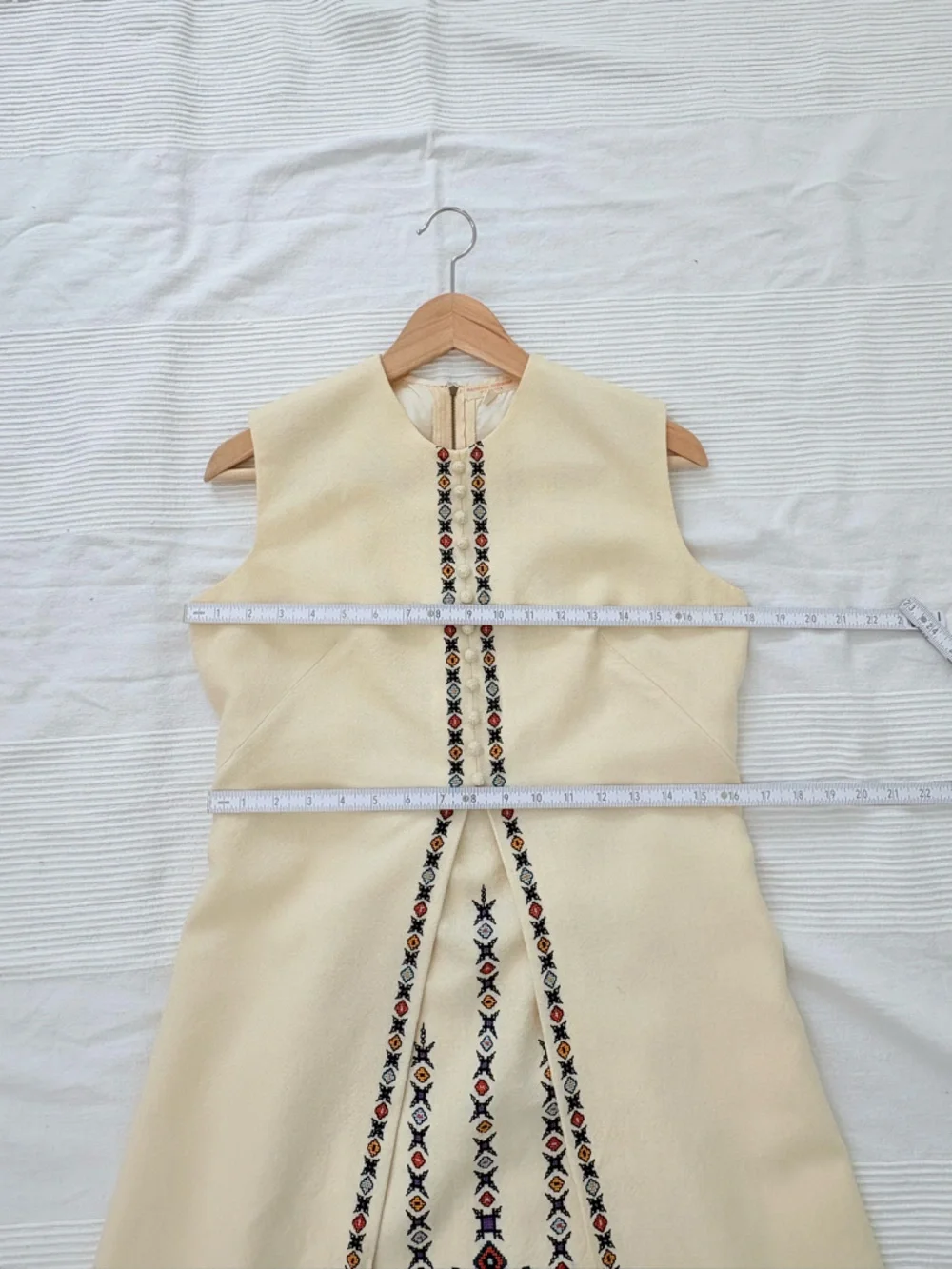 Vintage Narodna Radinost Beograd Folk Art Handcrafted Dress - Size 42 - Picture 4 of 14